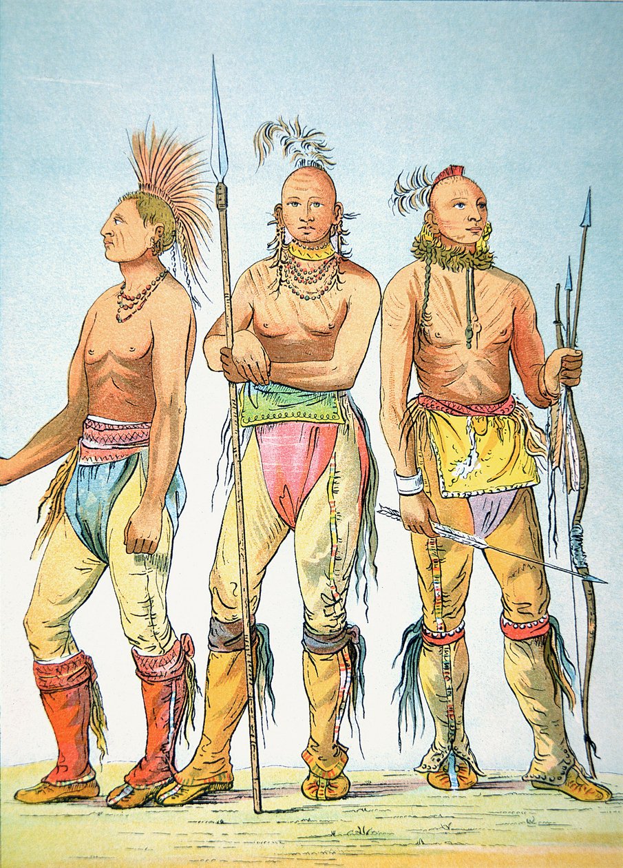 Üç Osage Cesur by George Catlin