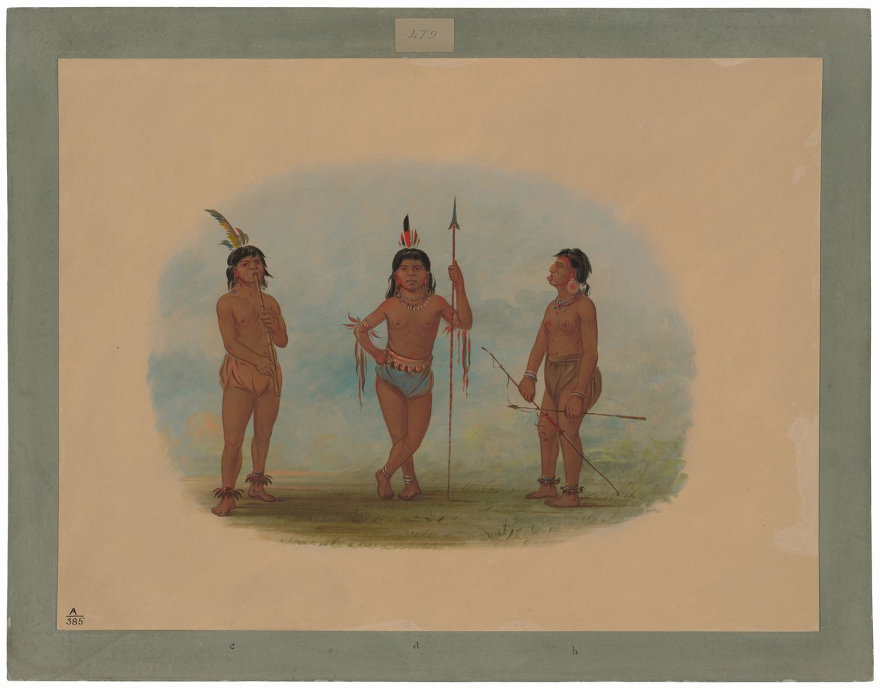 Üç Genç Tobos Adam by George Catlin