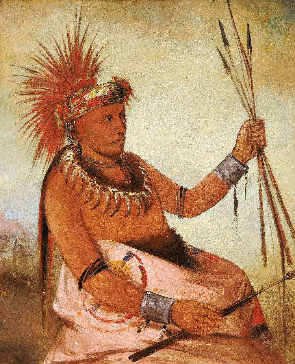 Wos-com-mun, Meşgul Adam, Cesur, 1832. by George Catlin