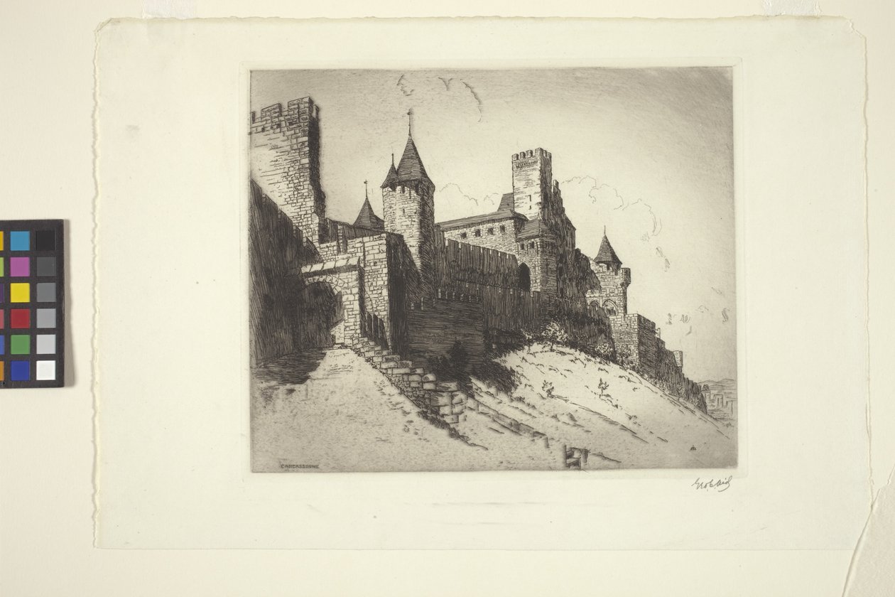 Carcasonne (mürekkep) by George Charles Aid