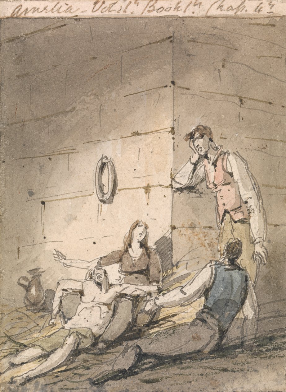 Fielding'in Amelia'sına İllüstrasyon by George Chinnery