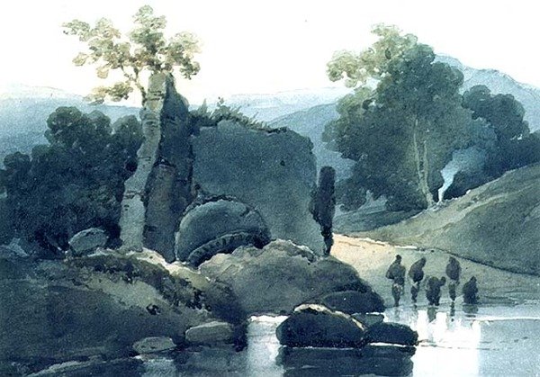 Hindu Abdestleri ile Harap Mezar by George Chinnery