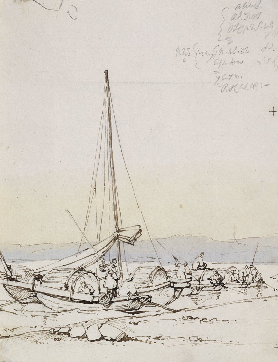 Kıyıda Tanka Tekneleri, by George Chinnery