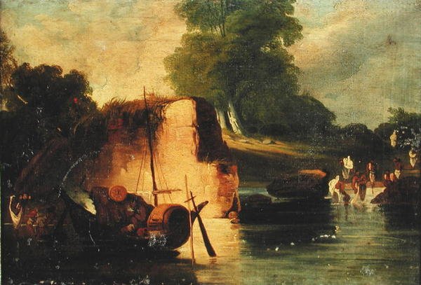 Havuz (tuval üzerine yağlı boya) by George Chinnery