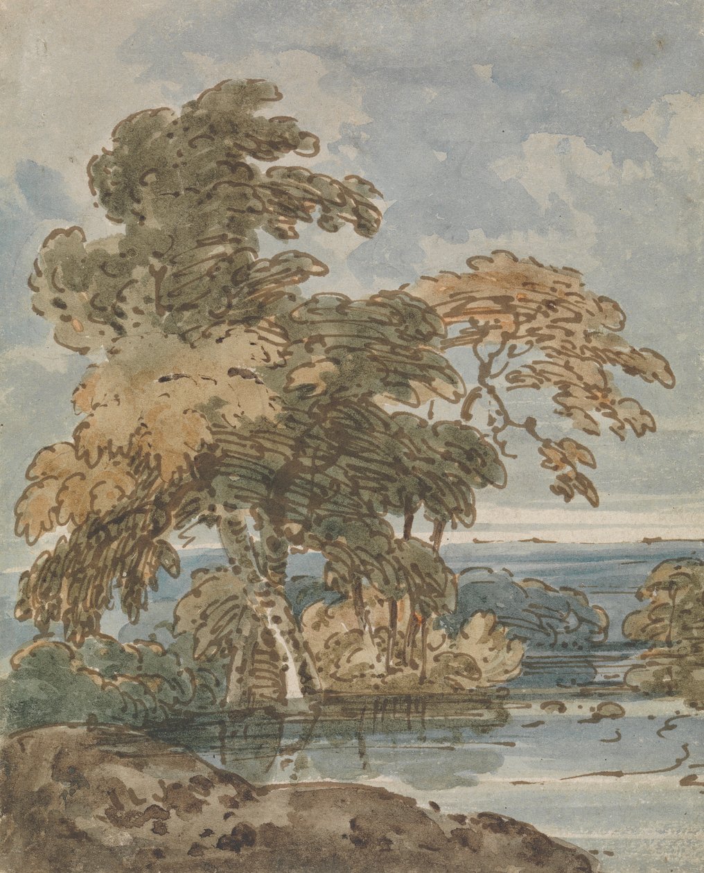 nehir kenarındaki ağaçlar by George Chinnery