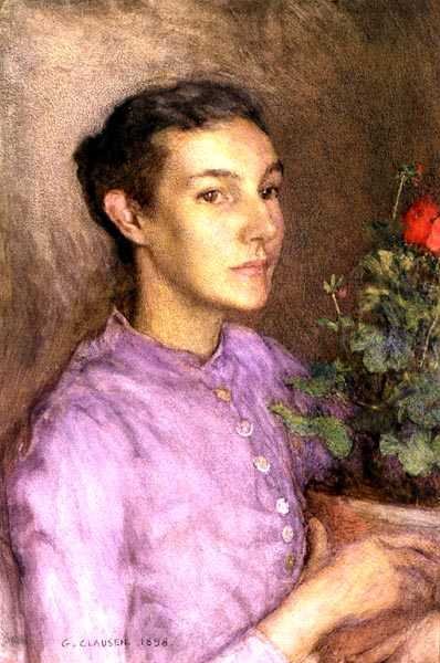 kız ve saksı by George Clausen