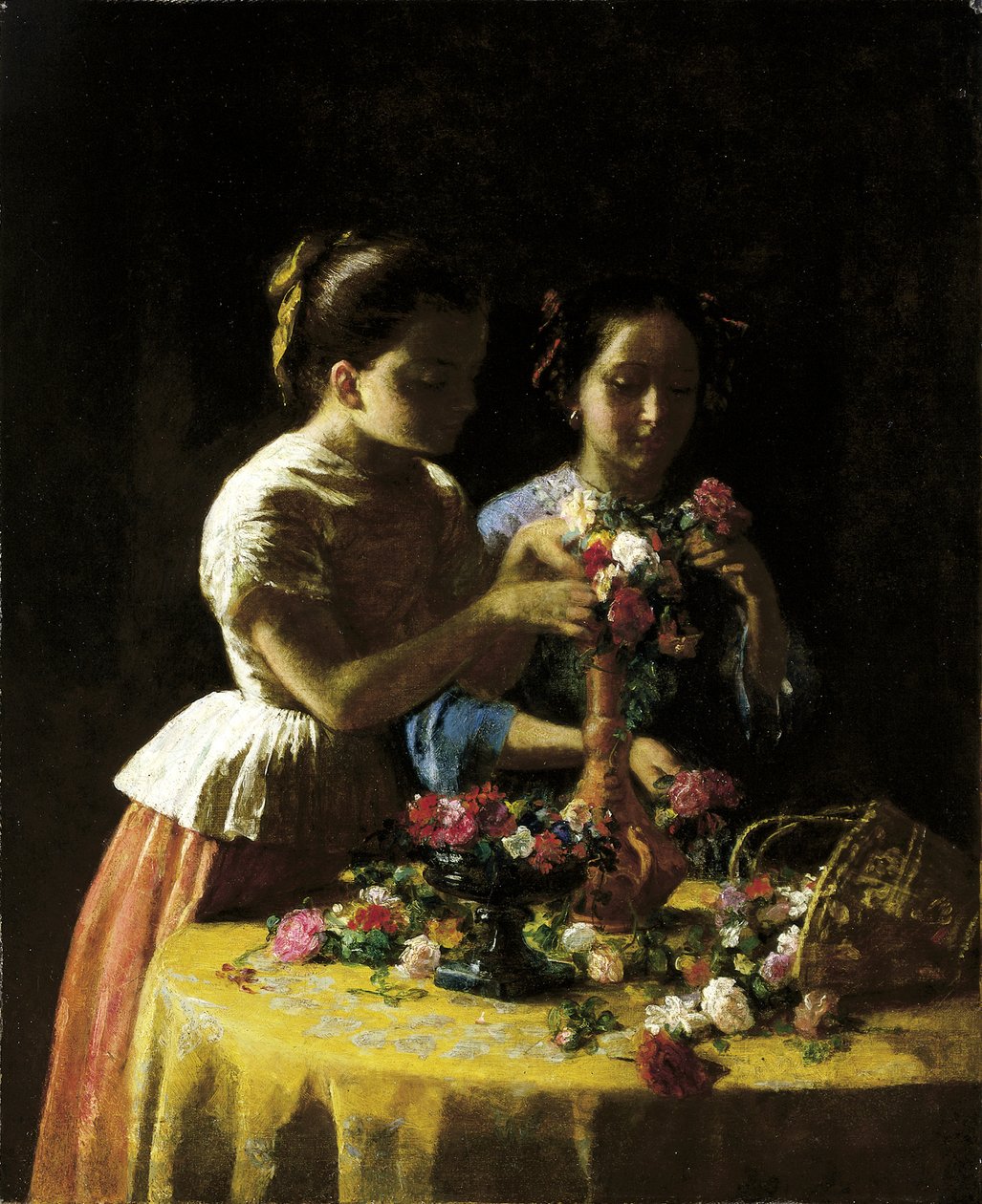 Kızlar ve Çiçekler, 1855. by George Cochran Lambdin