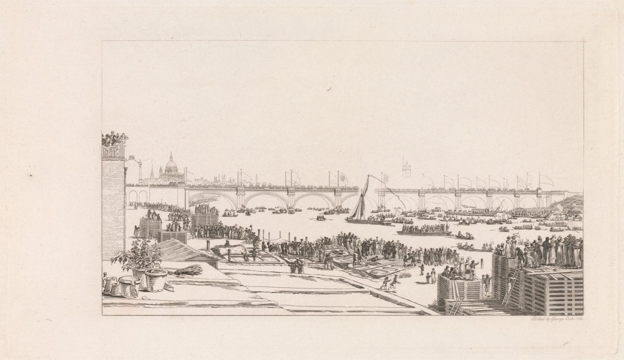 Waterloo Köprüsü'nün açılışı by George Cooke