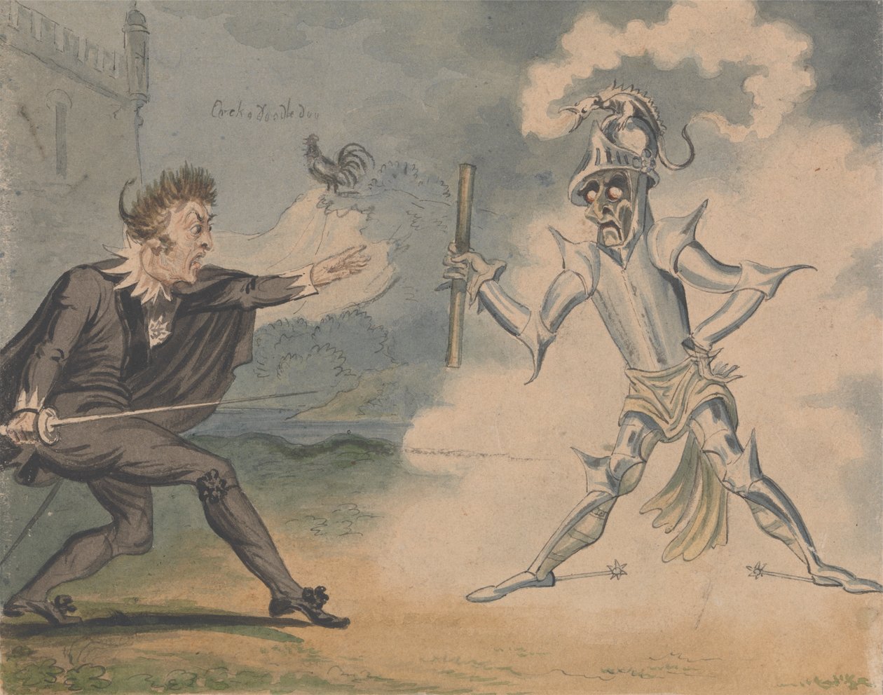 Hamlet ve Hayalet by George Cruikshank