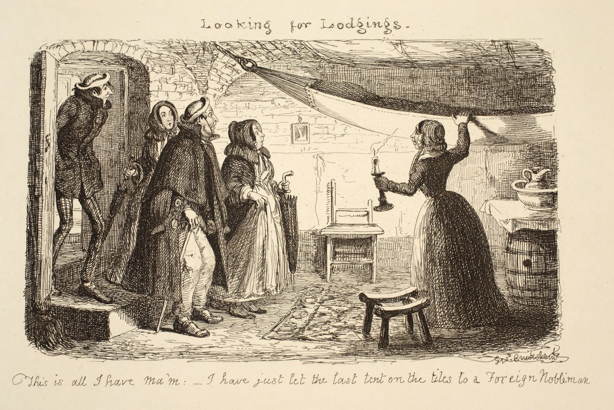 Konaklama, pub arıyorsunuz. 1851 by George Cruikshank