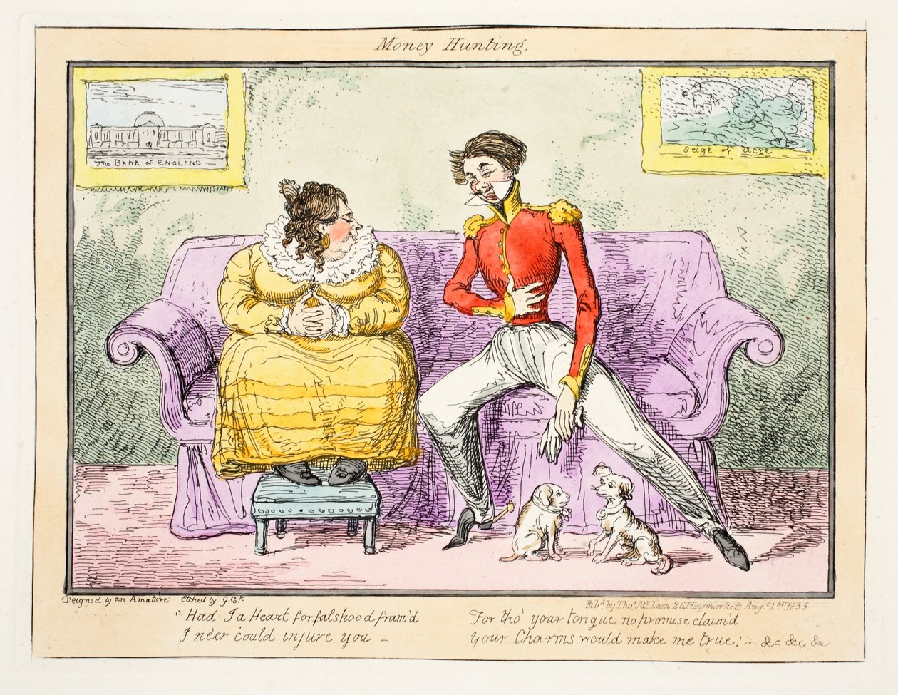 ಮನಿ ಹಂಟಿಂಗ್, 1835 (ಕೈ-ಬಣ್ಣದ ಕೆತ್ತನೆ) ಟರ್ಕ್ by George Cruikshank