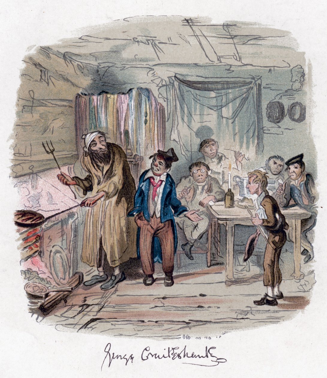 Oliver Büküm, c1838. by George Cruikshank