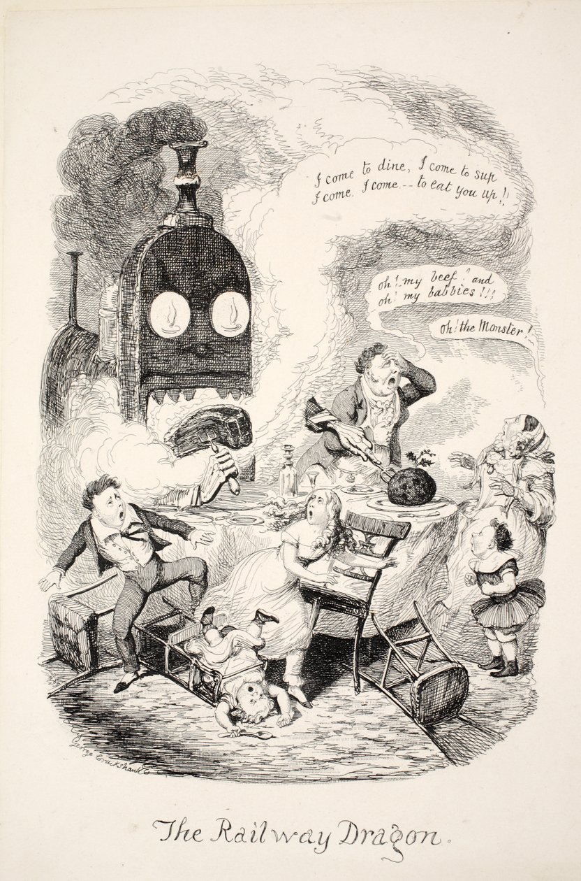 Demiryolu Ejderhası, pub. 1841 by George Cruikshank