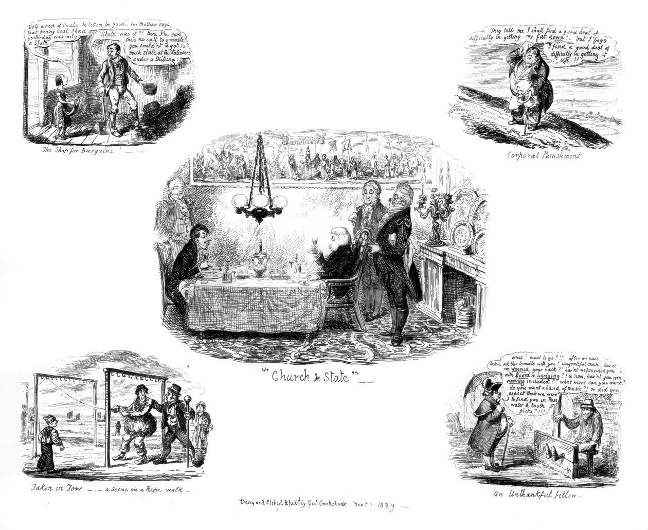 Çeşitli Karikatürler, 1829. by George Cruikshank