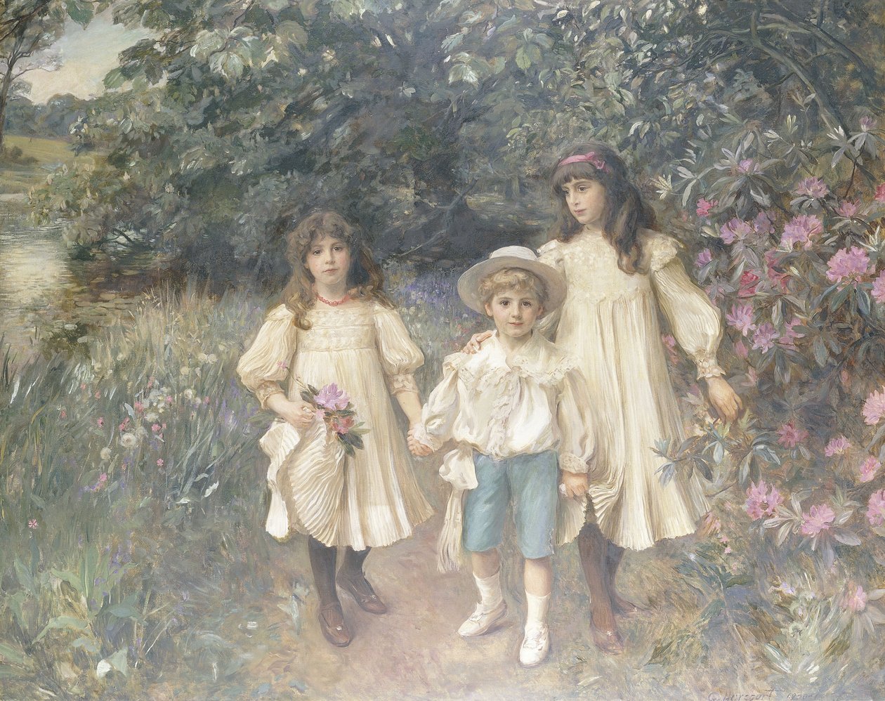 Meriel, Cynthia ve George (Perkins) by George Harcourt