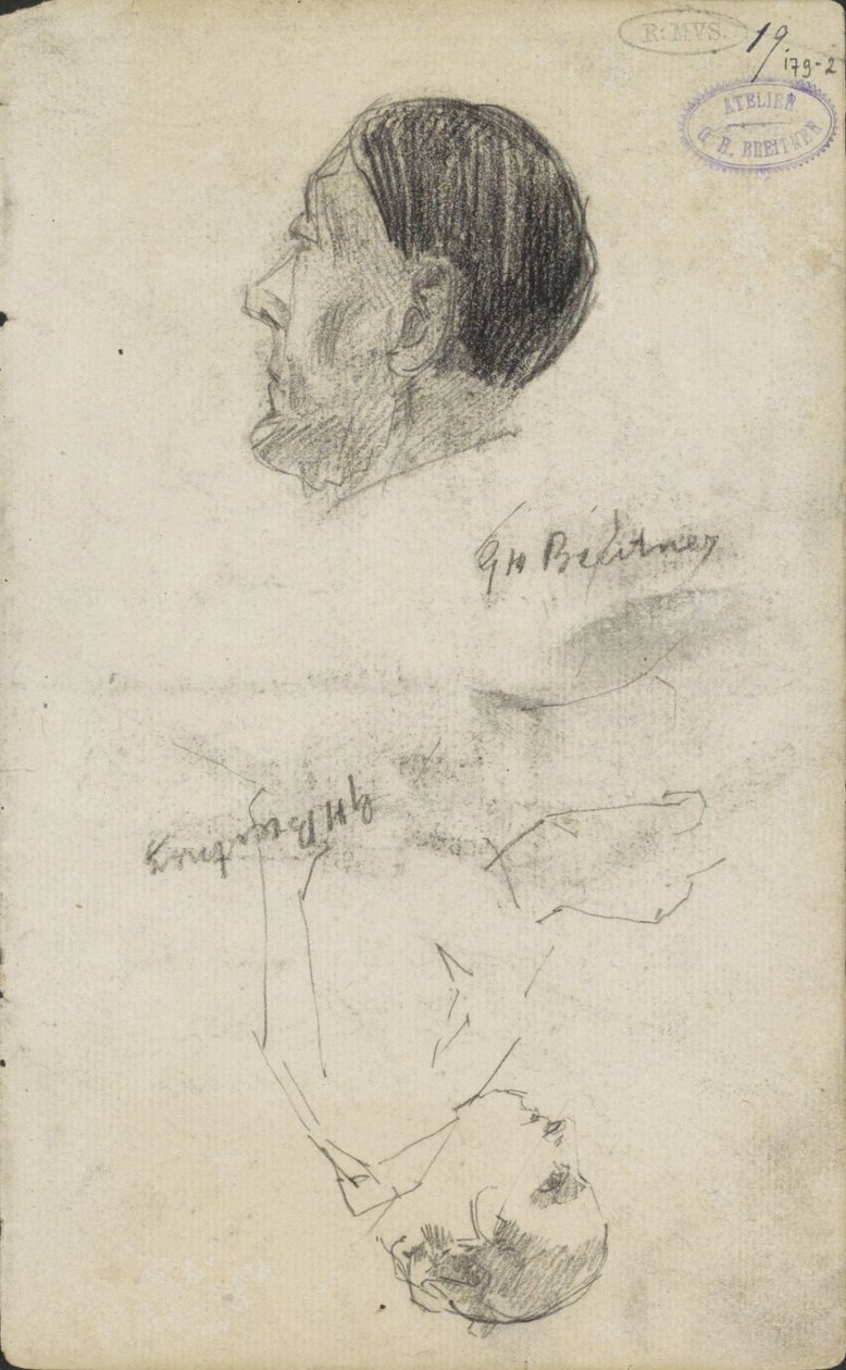 İki figür çalışması by George Hendrik Breitner (signed by artist)