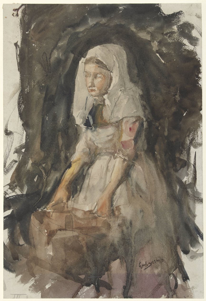 Lavaboda Scheveningen kızı by George Hendrik Breitner