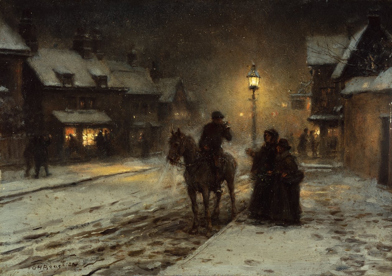 Kış Akşamı (panelde yağ) by George Henry Boughton