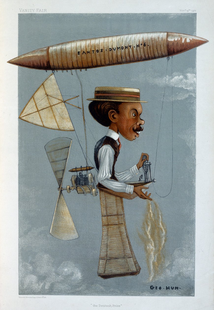 Alberto Santos-Dumont ve zeplin, 1901 by George Hum