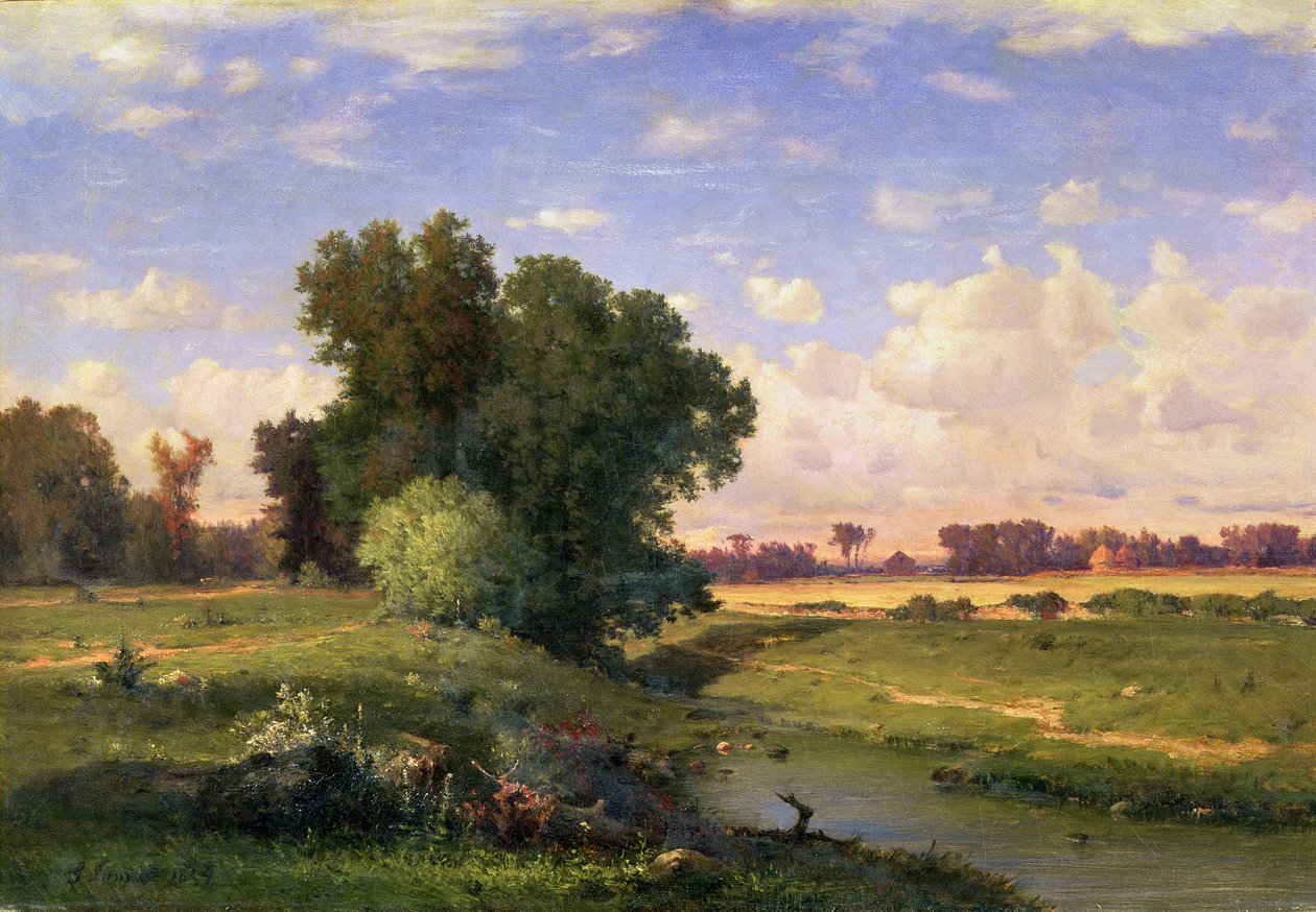 Hackensack Çayırları, Gün Batımı, 1859 by George Inness