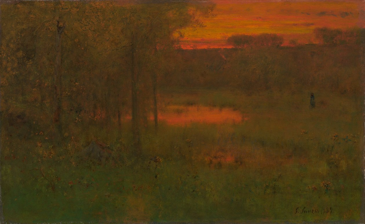 Manzara, Gün Batımı, 188789. by George Inness