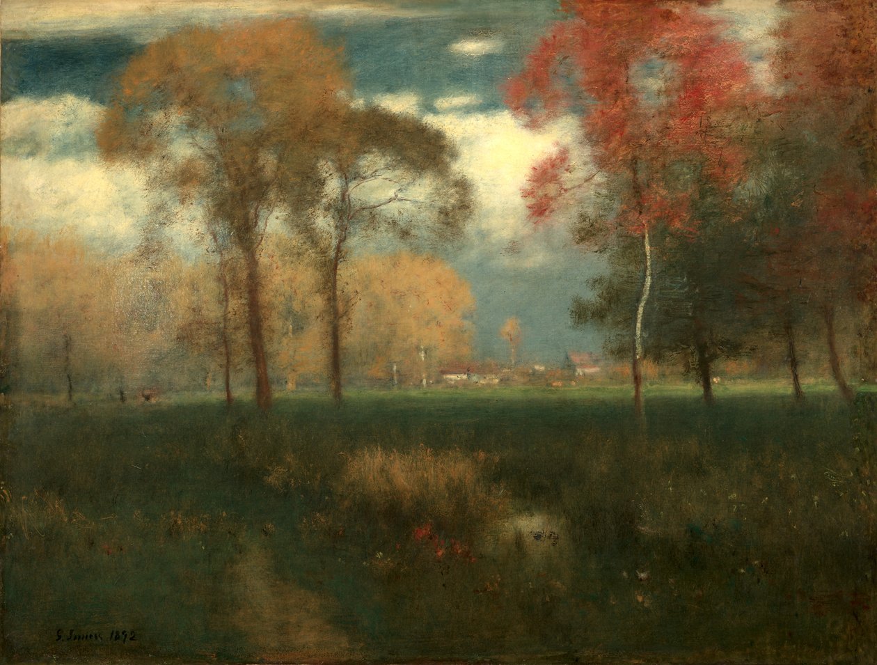 Güneşli Sonbahar Günü, 1892. by George Inness