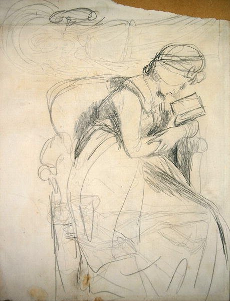Serena Okuma (kağıt üzerine kalem) by George Romney