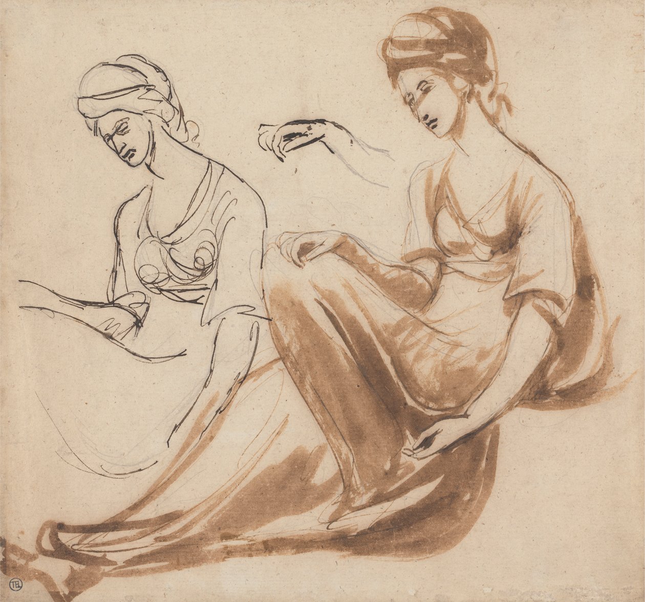 Oturan Kadın Çalışmaları by George Romney