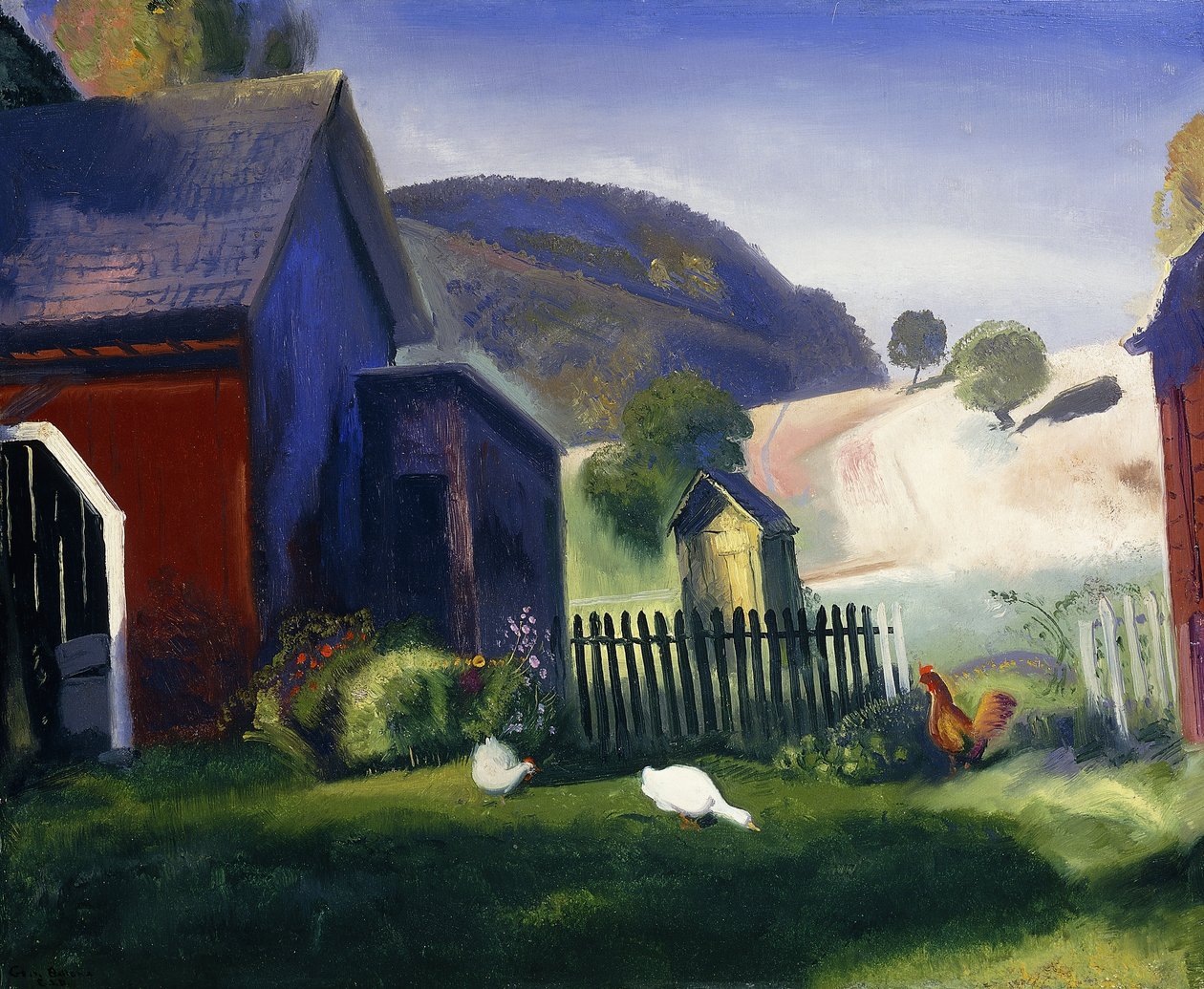 Ahır ve Tavuklar, 1924 by George Wesley Bellows
