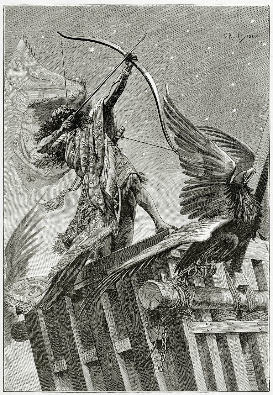 Nemrod, 19. Yüzyıl (bw gravür) by Georges Marie Rochegrosse