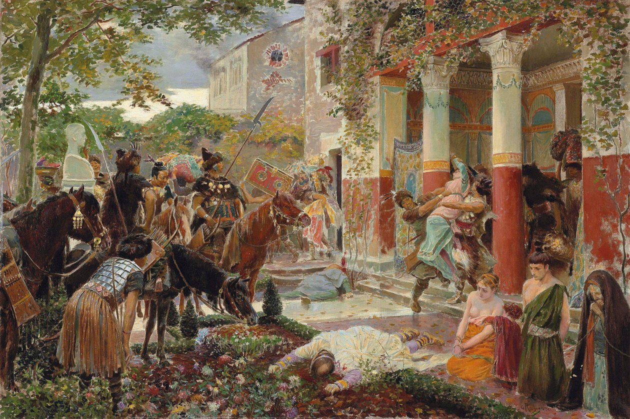Tatarların Saldırısı. by Georges Antoine Rochegrosse