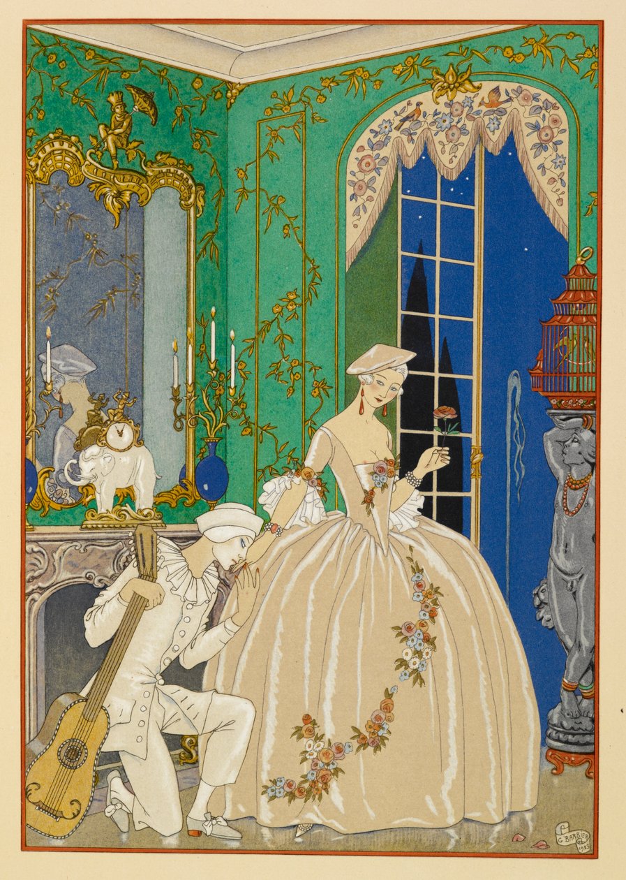 Ã€ Clyméne. Bir kadın ve müzisyen. by Georges Barbier