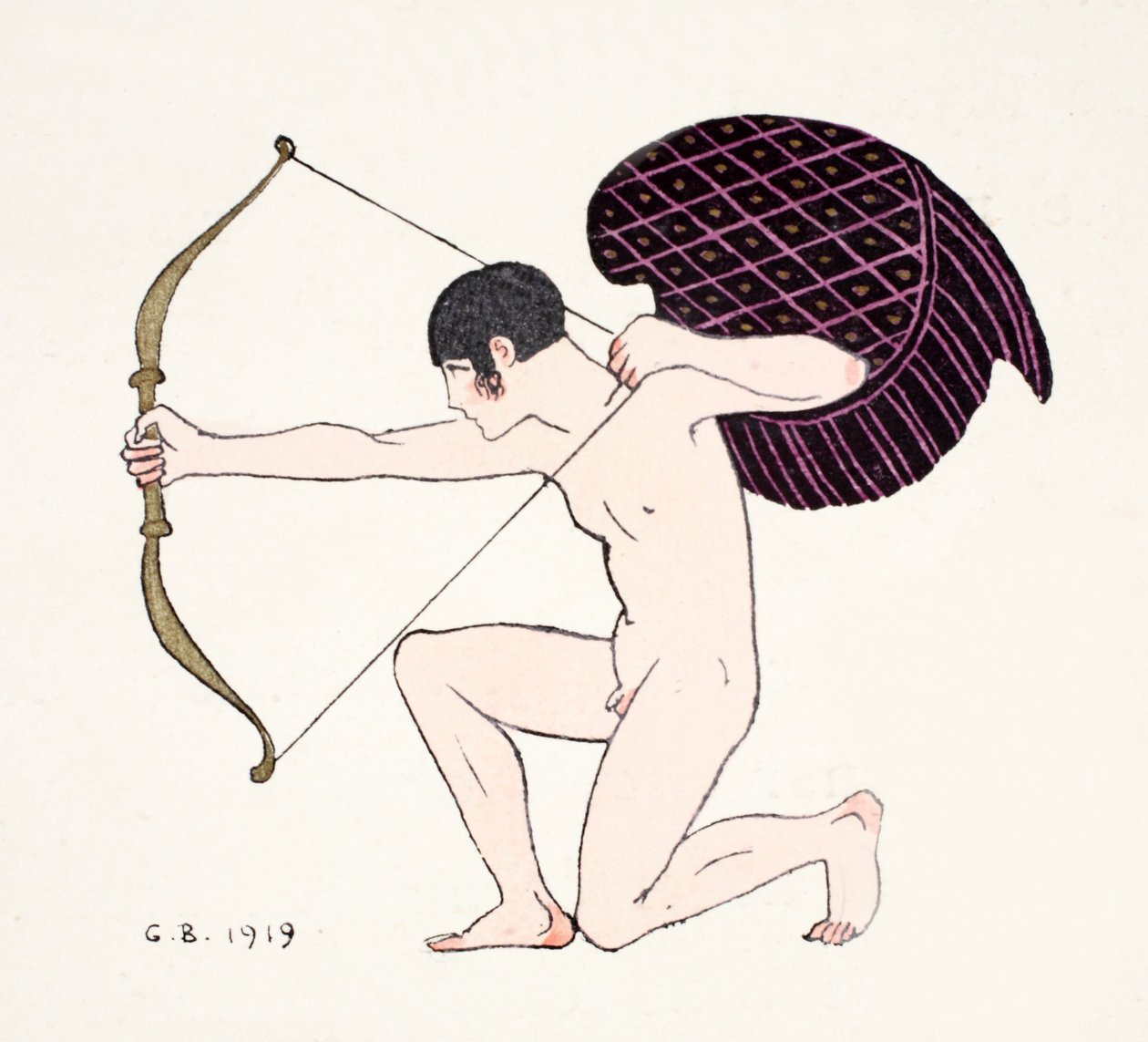 Cupid 1919 (kalıp baskısı) by Georges Barbier
