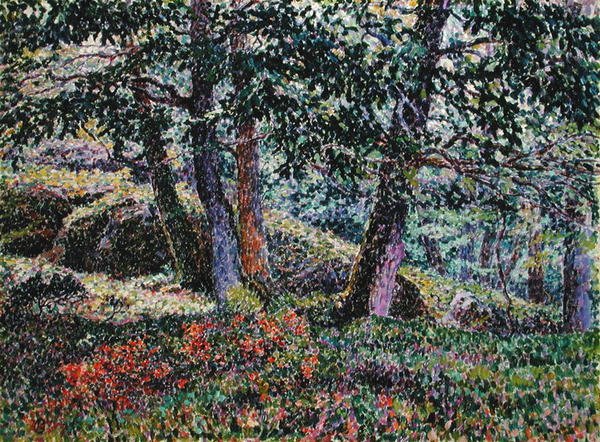 Meşe ve Yabanmersini Çalıları by Georges Lacombe