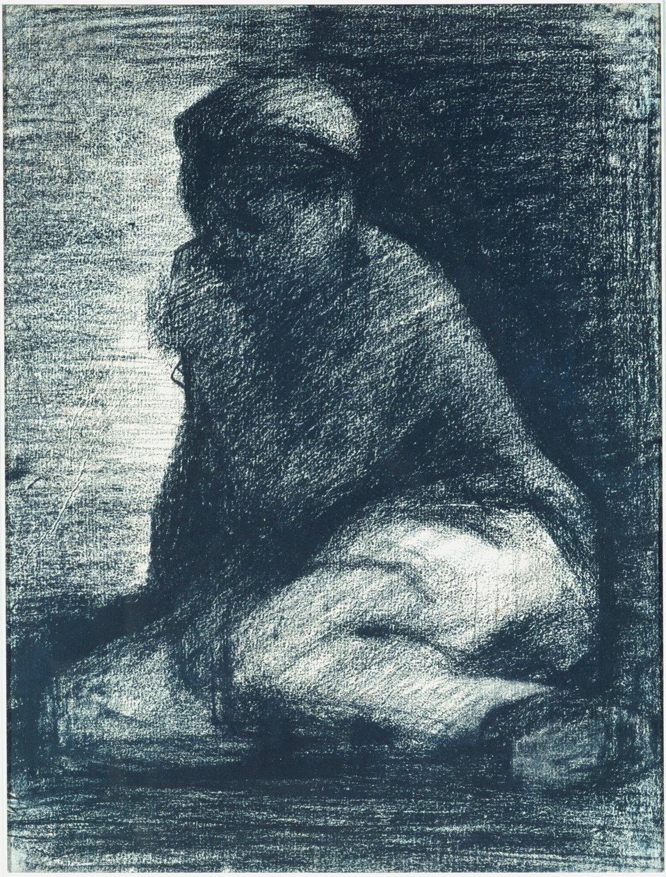 Çömelmiş Bir Genç Adam, 1882 dolayları by Georges Pierre Seurat