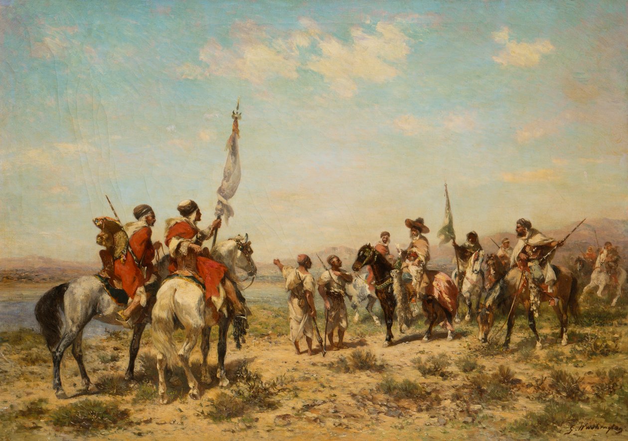 Bir Av Partisi (tuval üzerine yağlı boya) by Georges Washington