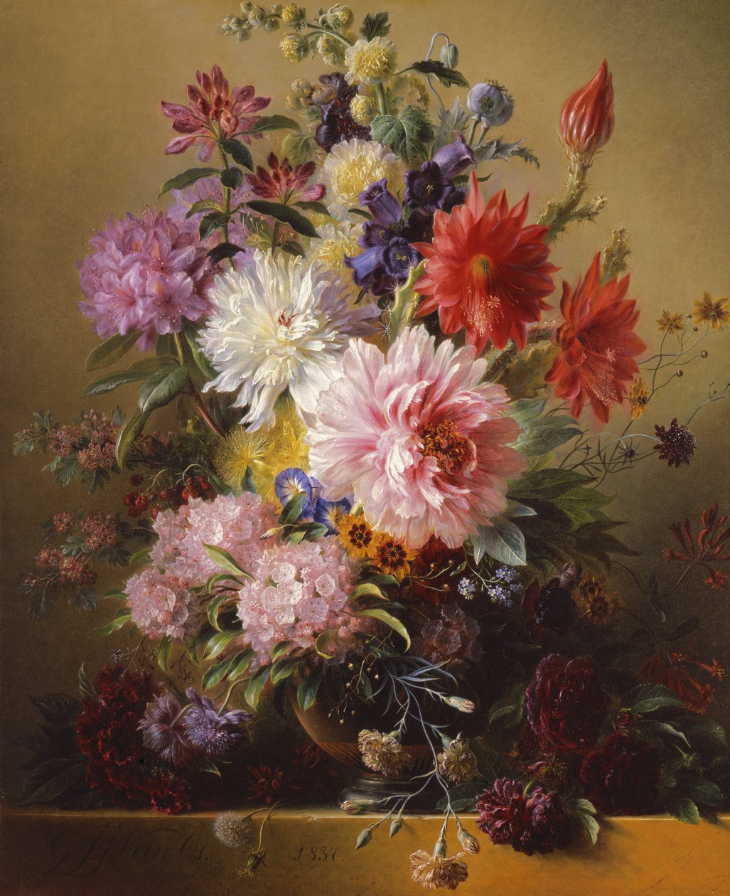 Still life with flowers, 1837  by Georgius Jacobus Johannes van Os