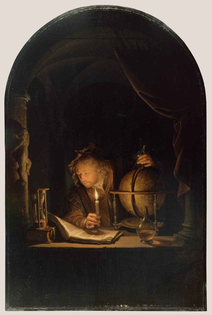 Mum ışığında astronom by Gerrit Dou