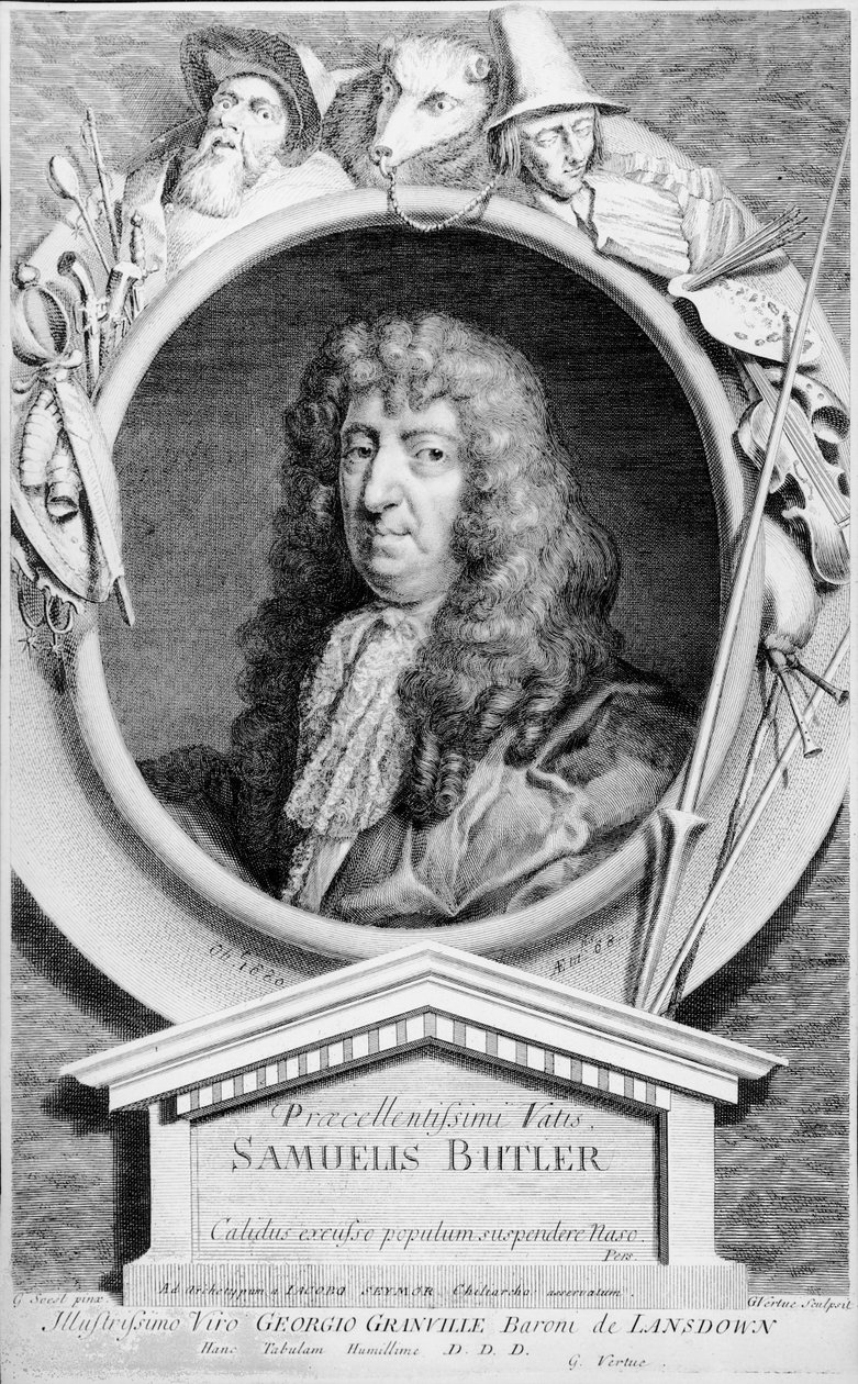 Samuel Butler (1612-80), Vertue tarafından oyulmuş by Gerard Soest