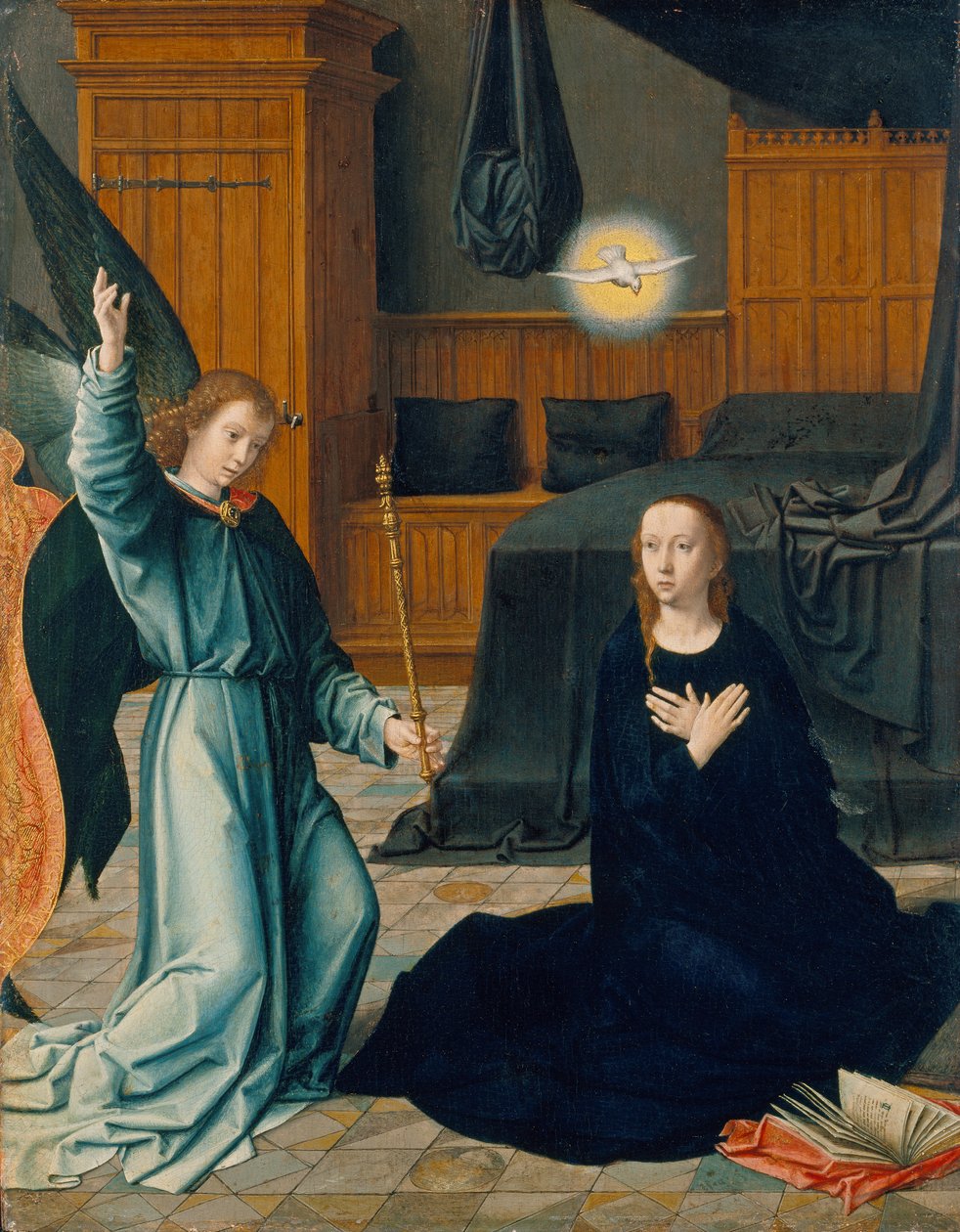 Müjde, 1509 dolayları (meşe üzerine karışık teknik) by Gerard David