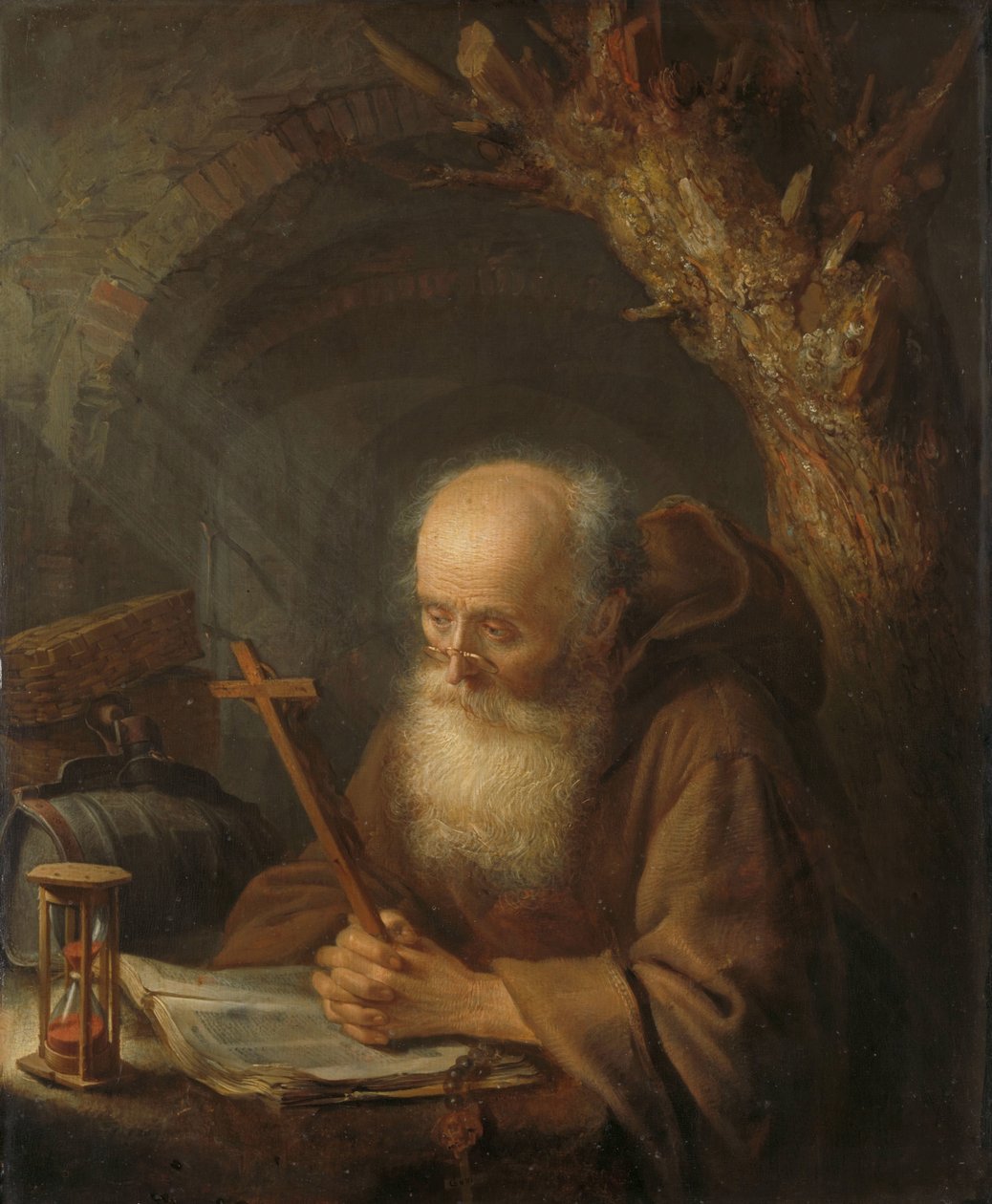 bir münzevi by Gerrit Dou