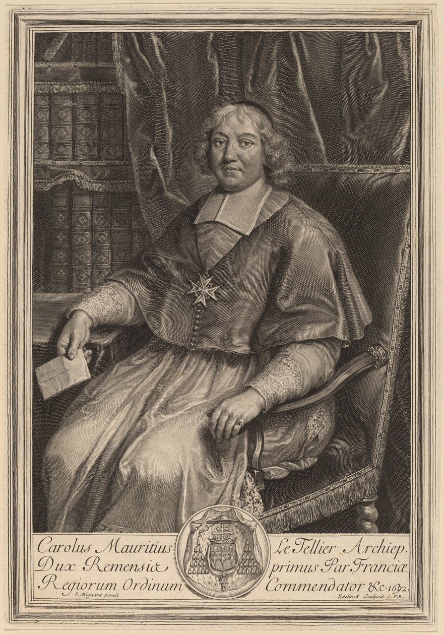 Charles Maurice Le Tellier by Gerard Edelinck after Pierre Mignard I