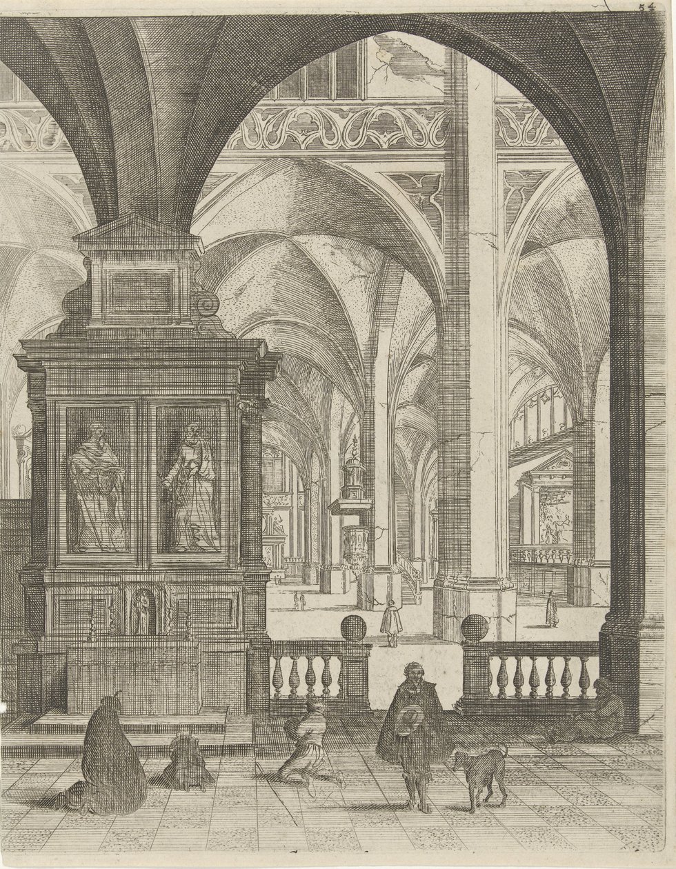 Kerkinterieur by Gerard Houckgeest