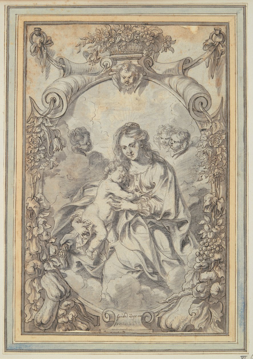 Madonna dekoratif çerçeve içinde by Gerard Seghers