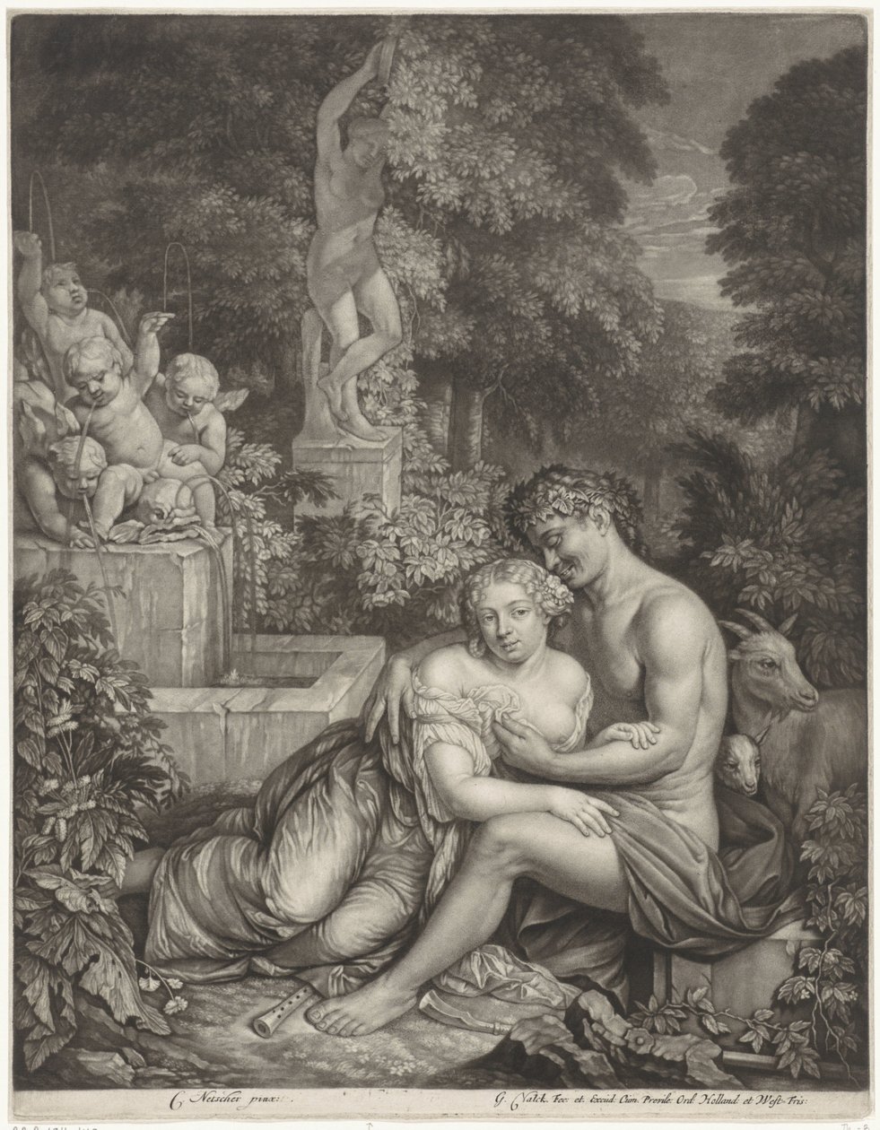 Vertumnus ve Pomona by Gerard Valck