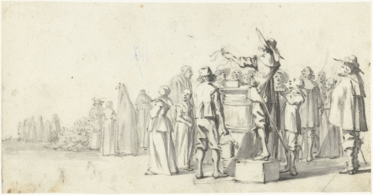 Pazar meydanında spiker by Gerard ter Borch (II)