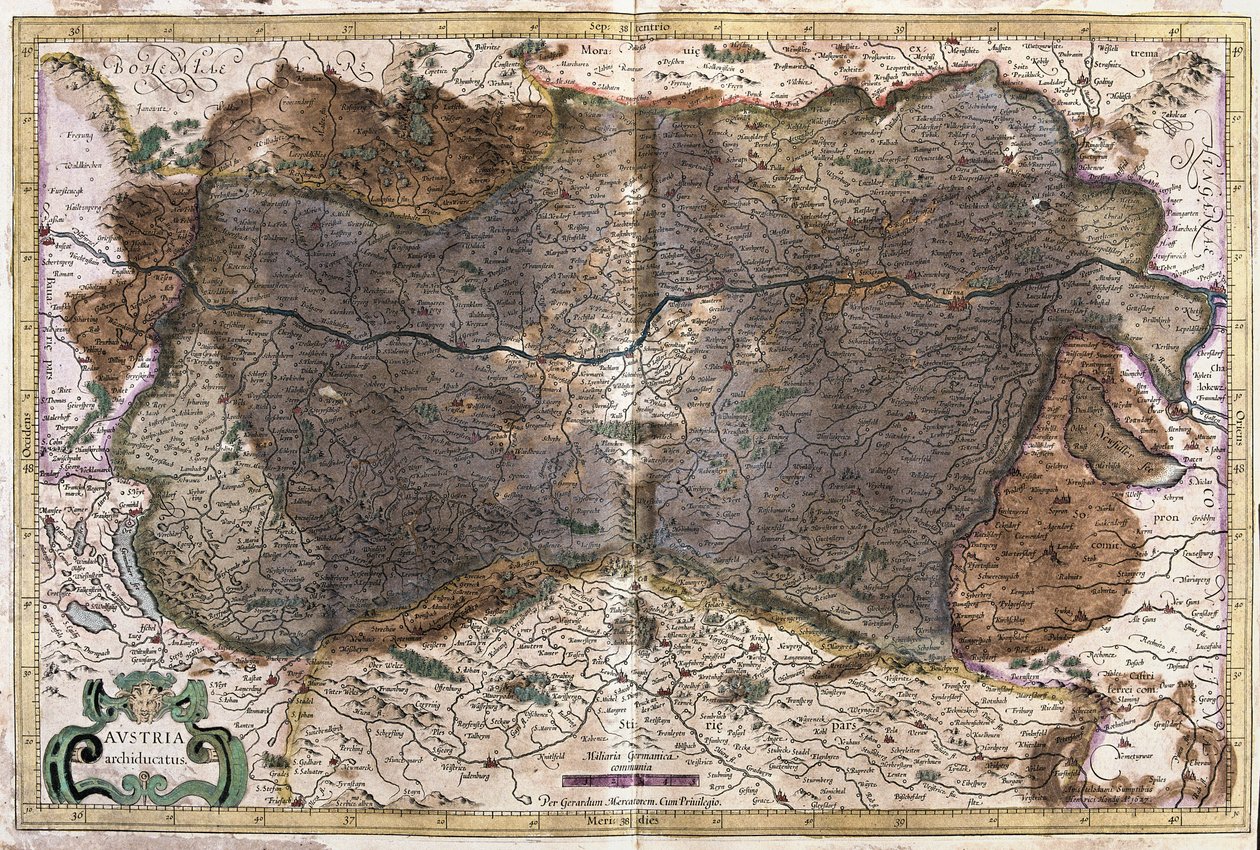 Avusturya (gravür by Gerardus Mercator