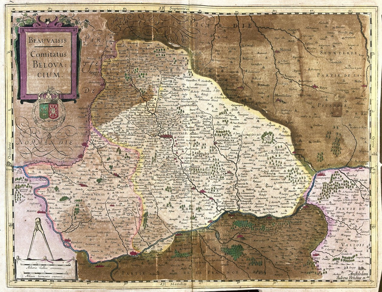 Beauvais, Fransa (gravür by Gerardus Mercator