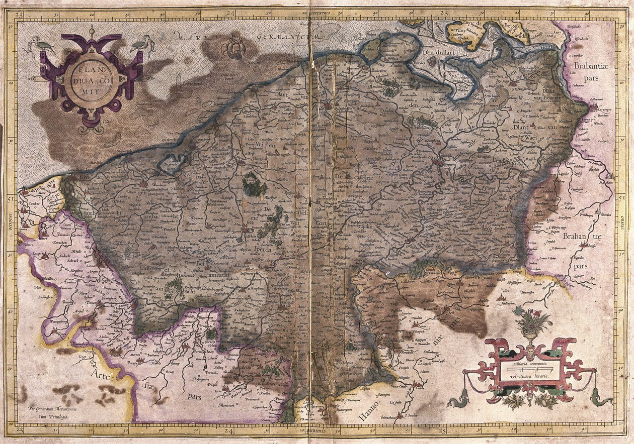 Belçika (gravür by Gerardus Mercator