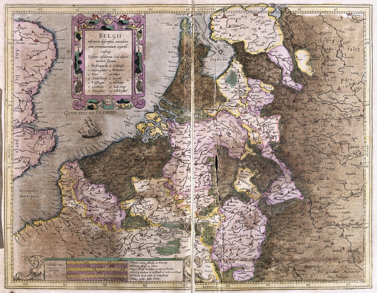 Belçika (gravür by Gerardus Mercator
